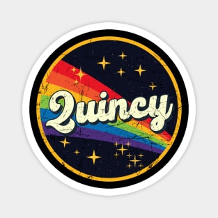 Quincy // Rainbow In Space Vintage Grunge-Style Magnet