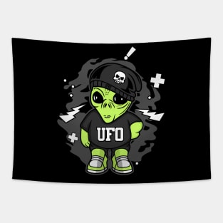 RAPER ALIEN UFO CARTOON Tapestry