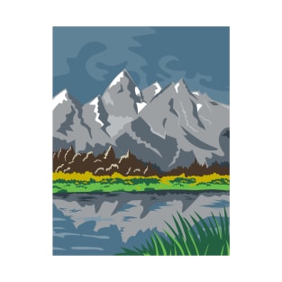 Grand Teton National Park Located in Jackson Wyoming United States WPA Poster Art Color T-Shirt