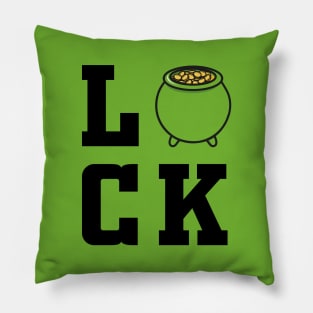 Luck pot of gold black saint patricks day Pillow