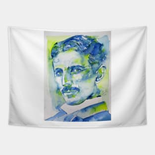 NIKOLA TESLA watercolor portrait .10 Tapestry