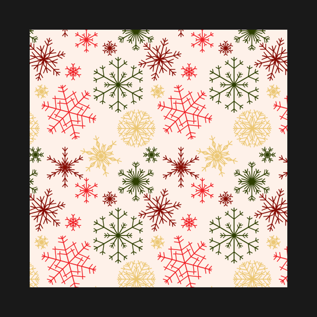 Falling Snowflakes - Gilded Traditions - Minimalist Colorful Holidays by GenAumonier