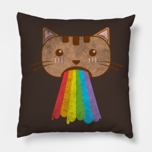 Vintage Rainbow Cat Vomit Pillow
