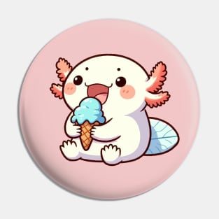 axolotl blue ice cone Pin