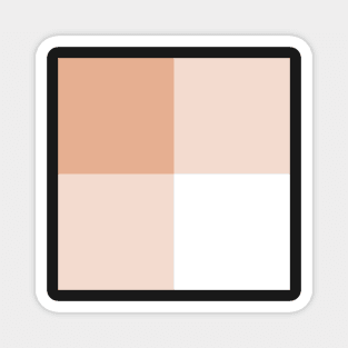 gingham pattern in peach nougat / light brown and white Magnet