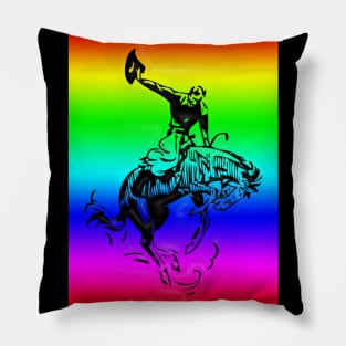 Western Era - Cowboy on Horseback 6 Pillow