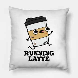 Running Latte Cute Coffee Pun Pillow