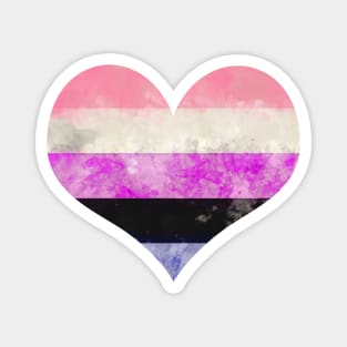 Genderfluid Pride Heart - Watercolor Magnet