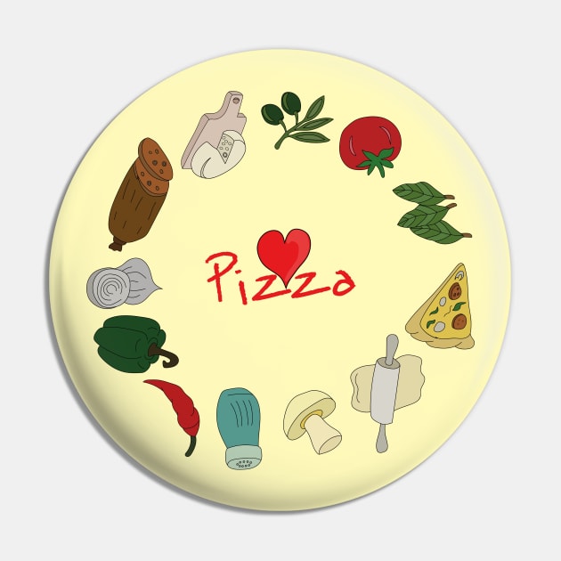 Pizza Ingredients Pin by DiegoCarvalho