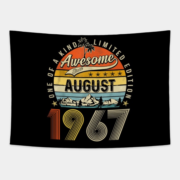 Awesome Since August 1967 Vintage 56th Birthday Tapestry by louismcfarland