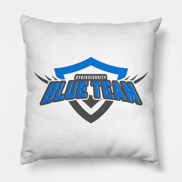 Cybersecurity Shield Blue Team Gamification Logo Pillow by FSEstyle