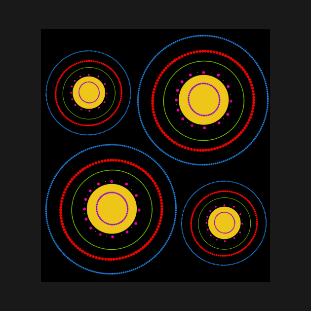 Pattern of red, blue, yellow, purple and black colors by AnabellaCor94