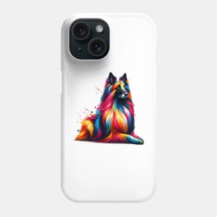 Vibrant Belgian Sheepdog Portrait in Colorful Splash Style Phone Case