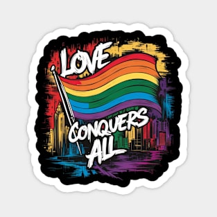 Love Conquers All Gay Lesbian Pride Magnet