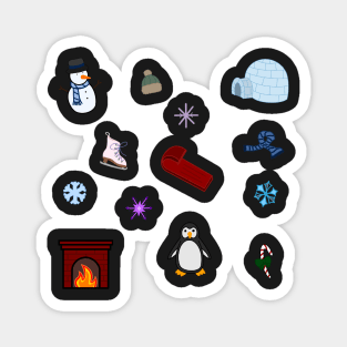 Winter Doodles Sticker Pack Magnet