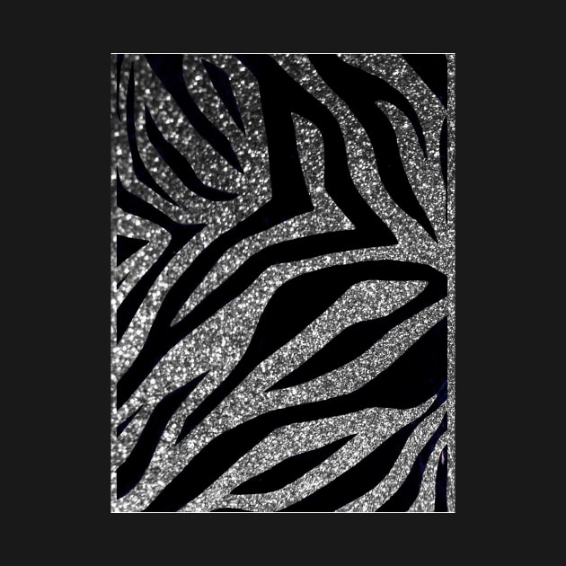 Photographic Image of Silver Glitter Zebra Print by CrazyCraftLady