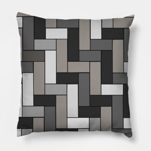 Grey Geometric Tile Pattern Pillow