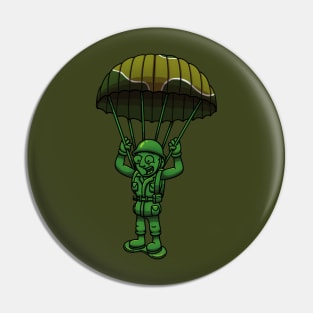 Green Military Soldier Toy With Parachute Pin