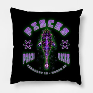 Pisces 6a Black Pillow