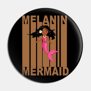 Melanin Mermaid Retro Pin