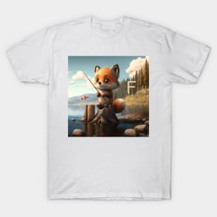 Fishing Fox T-Shirts for Sale