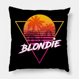 Blondie - Proud Name Retro 80s Sunset Aesthetic Design Pillow