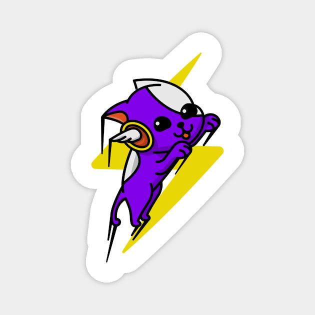 Lightning Bolt Flying Dog Purple Magnet by BradleyHeal