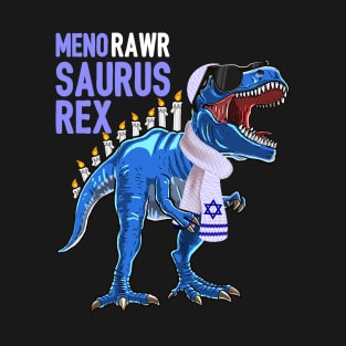 Menorawrsaurus Rex Dinosaur Hanukkah T-Shirt