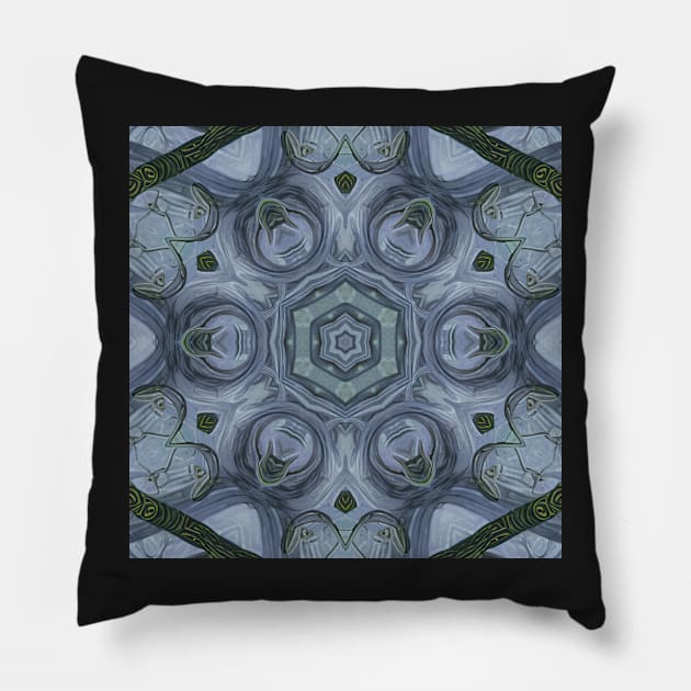 Abstract Sci-fi bio-tech Kaleidoscope pattern (Seamless) 5 Pillow by Swabcraft