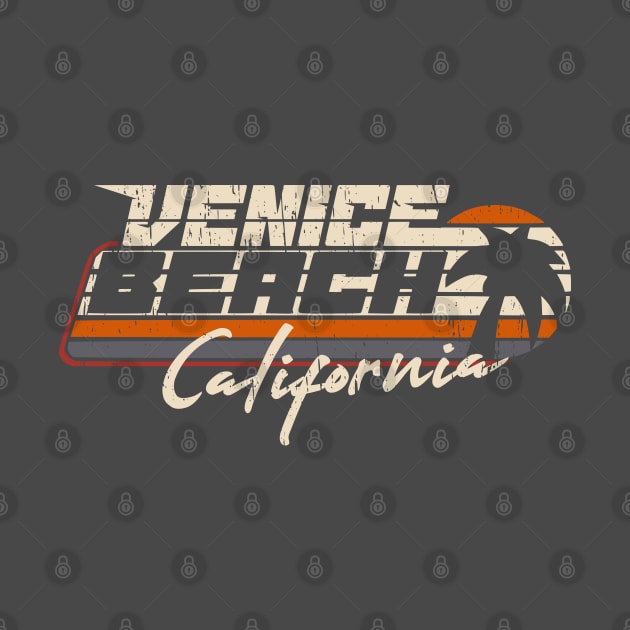 Venice Beach California vintage sunset retro 80s eighties distressed by SpaceWiz95