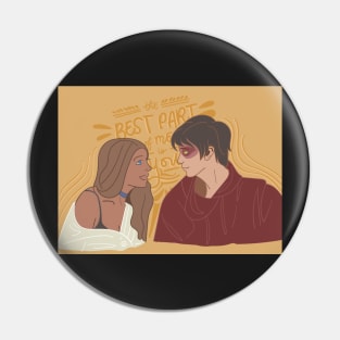 Modern Zutara print with "Best Part of Me" calligraphy Pin