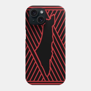 Palestinian Map In Arabic Middle Eastern Pattern Design - All Freedom Roads Lead to Palestine Solidarity Design -red Phone Case