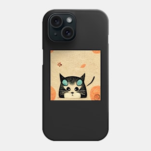 Cute Cat pattern 43 regular grid Phone Case