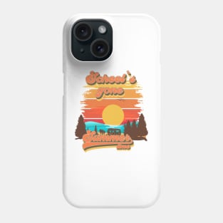 Schools gone summer time Retro quote groovy teacher vacation Phone Case