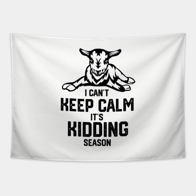 I can't keep calm it's kidding season, Goat Farm Tapestry by Emily Ava 1