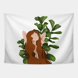 Plant lady abstract illustration 2 Tapestry