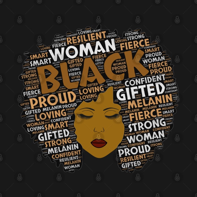 Words in Afro Art Brown Letters Black Women by blackartmattersshop