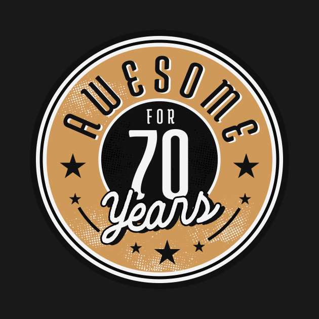 Vintage Awesome for 70 Years // Retro 70th Birthday Celebration by Now Boarding