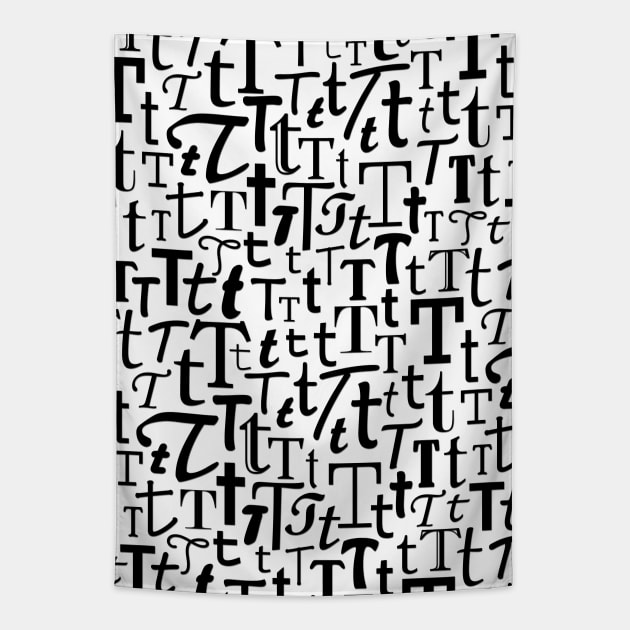 T - Typography (Black) Tapestry by gillianembers