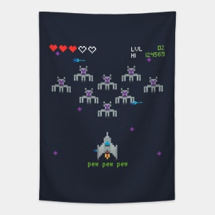 Retro Space Arcade Video Game Tapestry