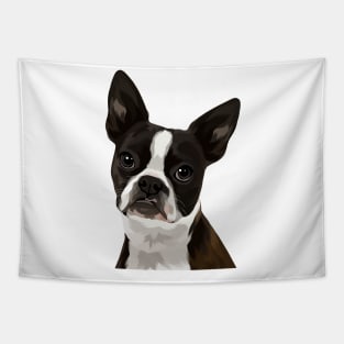 Boston Terrier Illustration Tapestry