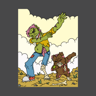Dabbing dog and zombie - Halloween Gift T-Shirt