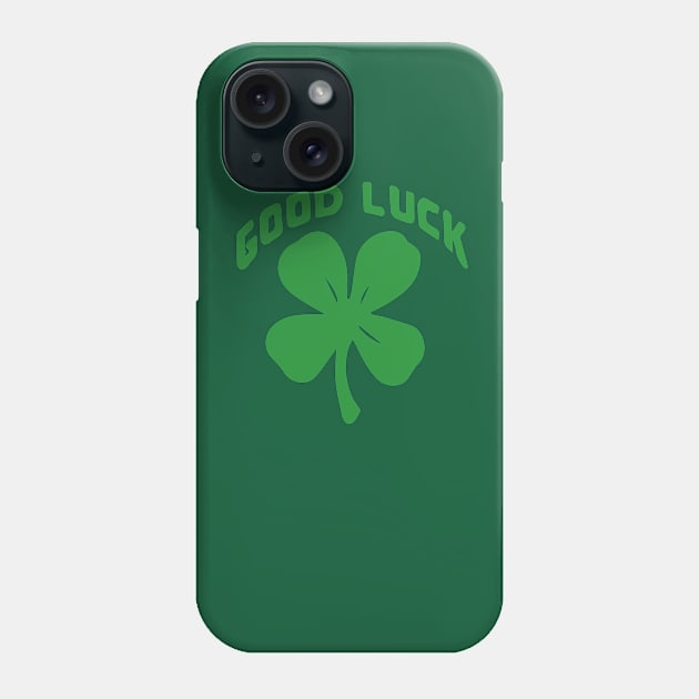 Good Luck 4 Leaf Clover Phone Case by KitschPieDesigns