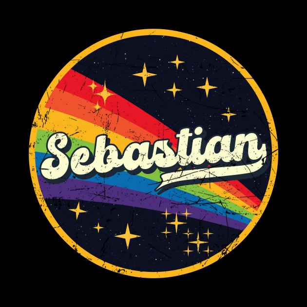 Sebastian // Rainbow In Space Vintage Grunge-Style by LMW Art