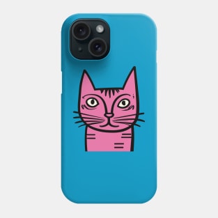 Quirky Pink Cat Phone Case