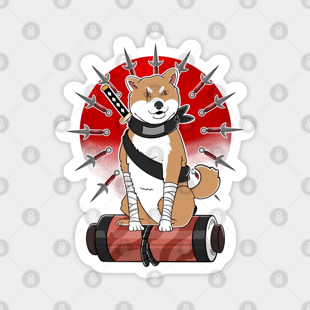 Shinobi Dog Magnet by Artthree Studio