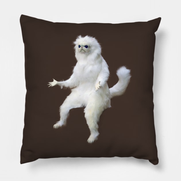 White Cat Cat Meme Pillow by jesse_kyle_