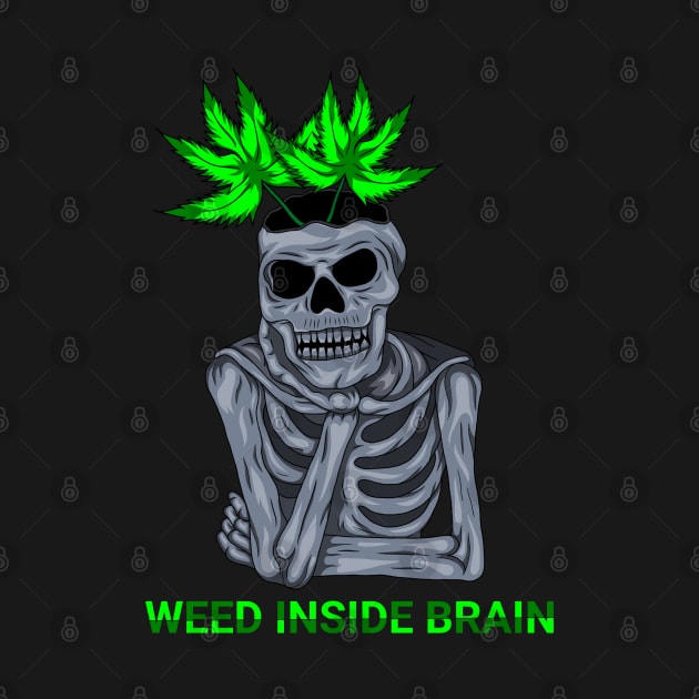 Weed inside brain art by Sahed