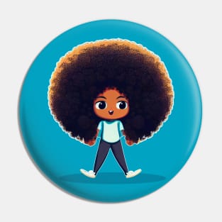 Adorable Kid With a Huge Afro Pin