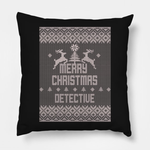 Merry Christmas DETECTIVE Pillow by ramiroxavier